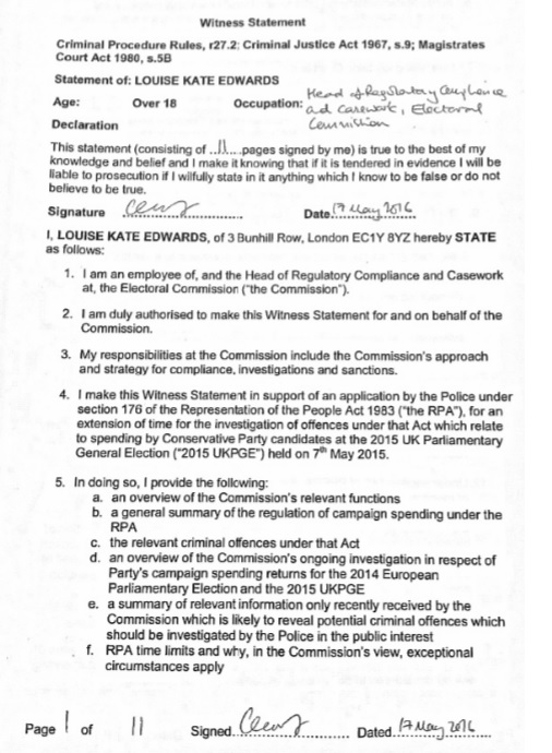 electoral commission statement page 1